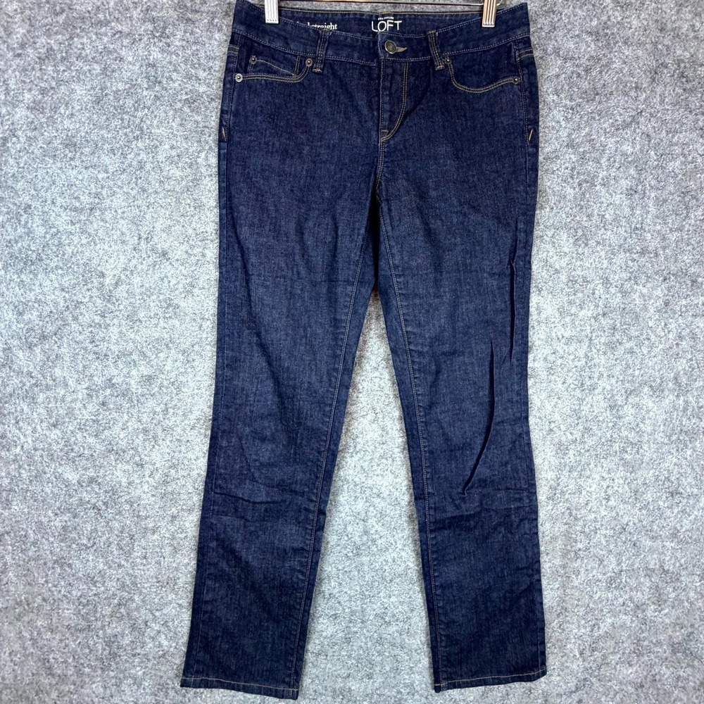 Ann Taylor LOFT Jeans Womens 27/4 Petite Blue Denim Stretch Original Straight